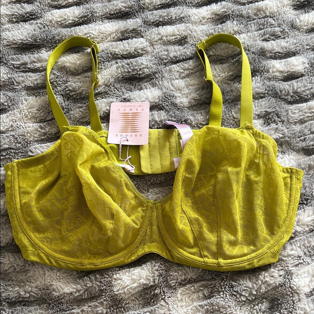 Savage X Fenty Vibrant Yellow Lace Bra